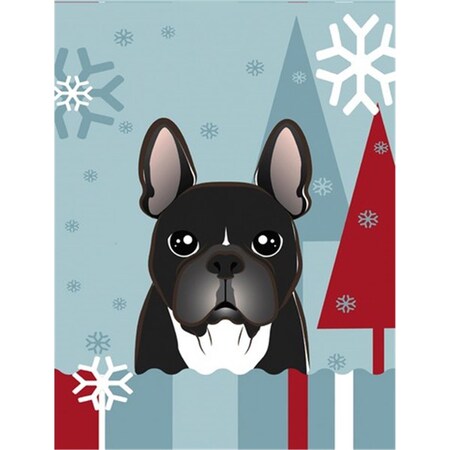 Carolines Treasures Winter Holiday French Bulldog Flag Canvas House Size BB1723CHF